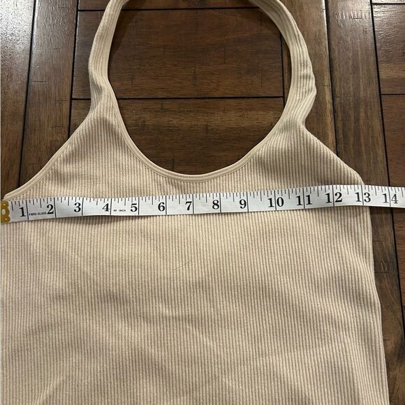 BP Beige Ribbed Halter Top Size Medium Large - Picture 7 of 8